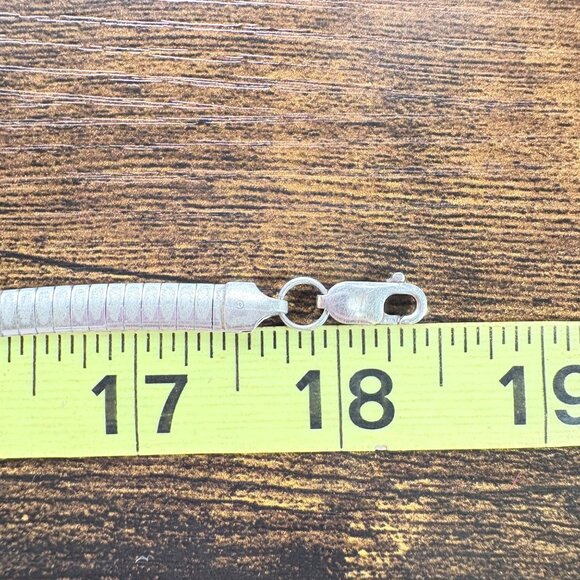 VTG Sterling Silver 925 Omega Chain Necklace Lobster Clasp Size 18.5" Length - Picture 11 of 13